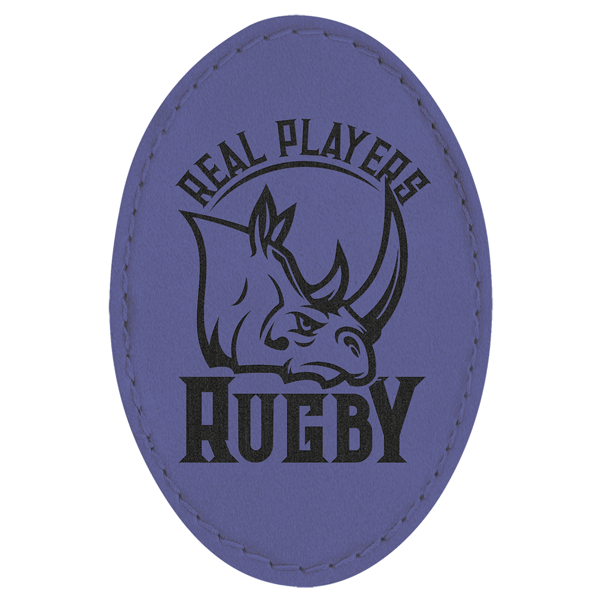 Purple Leatherette Oval Patch