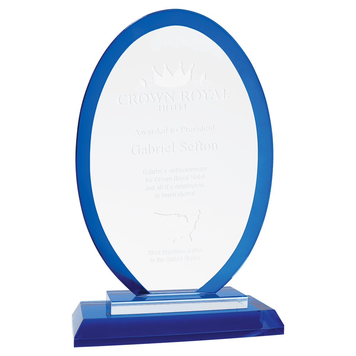 7 1/2" Oval Blue Regal Glass