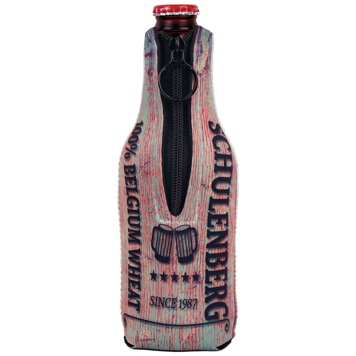 Neoprene Bottle Beverage Holder with Zipper