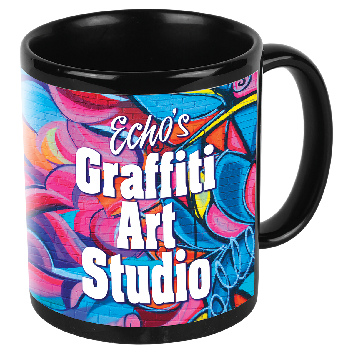Black/White 11 oz. Ceramic Banner Mug