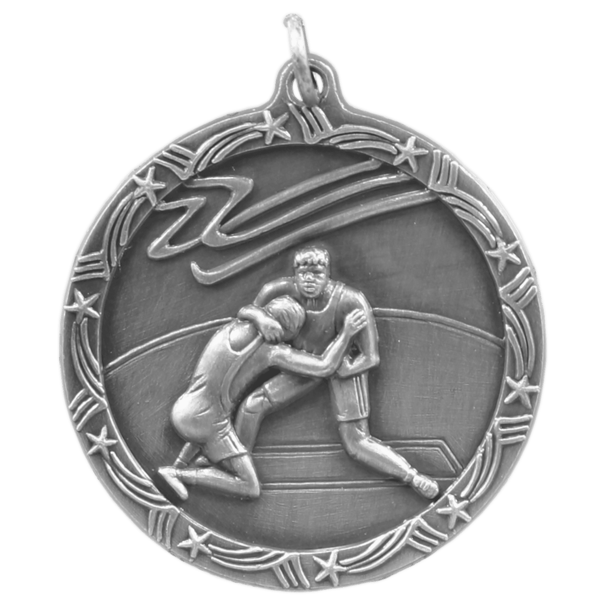 Wrestling Shooting Star Medal-Silver