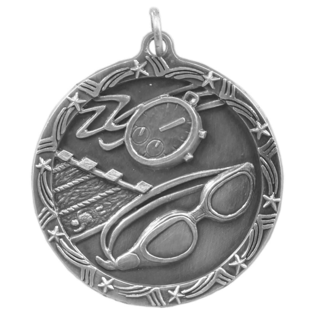 Swimming Shooting Star Medal-Silver