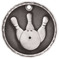 Bowling 3-D Medal-Silver