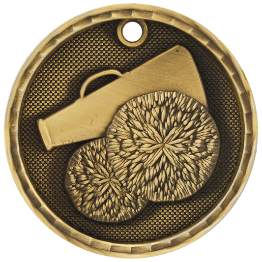Cheer 3-D Medal-Gold