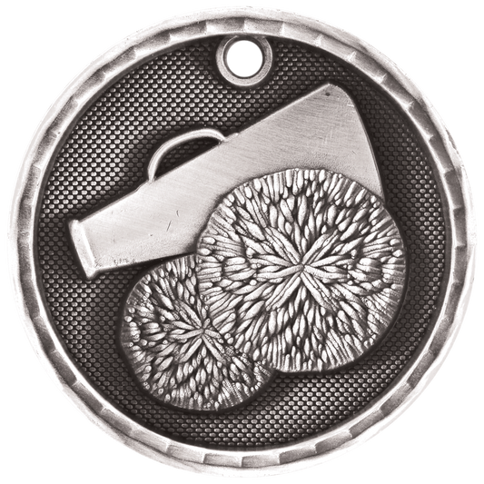 Cheer 3-D Medal-Silver