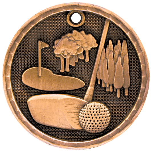 Golf 3-D Medal-Bronze