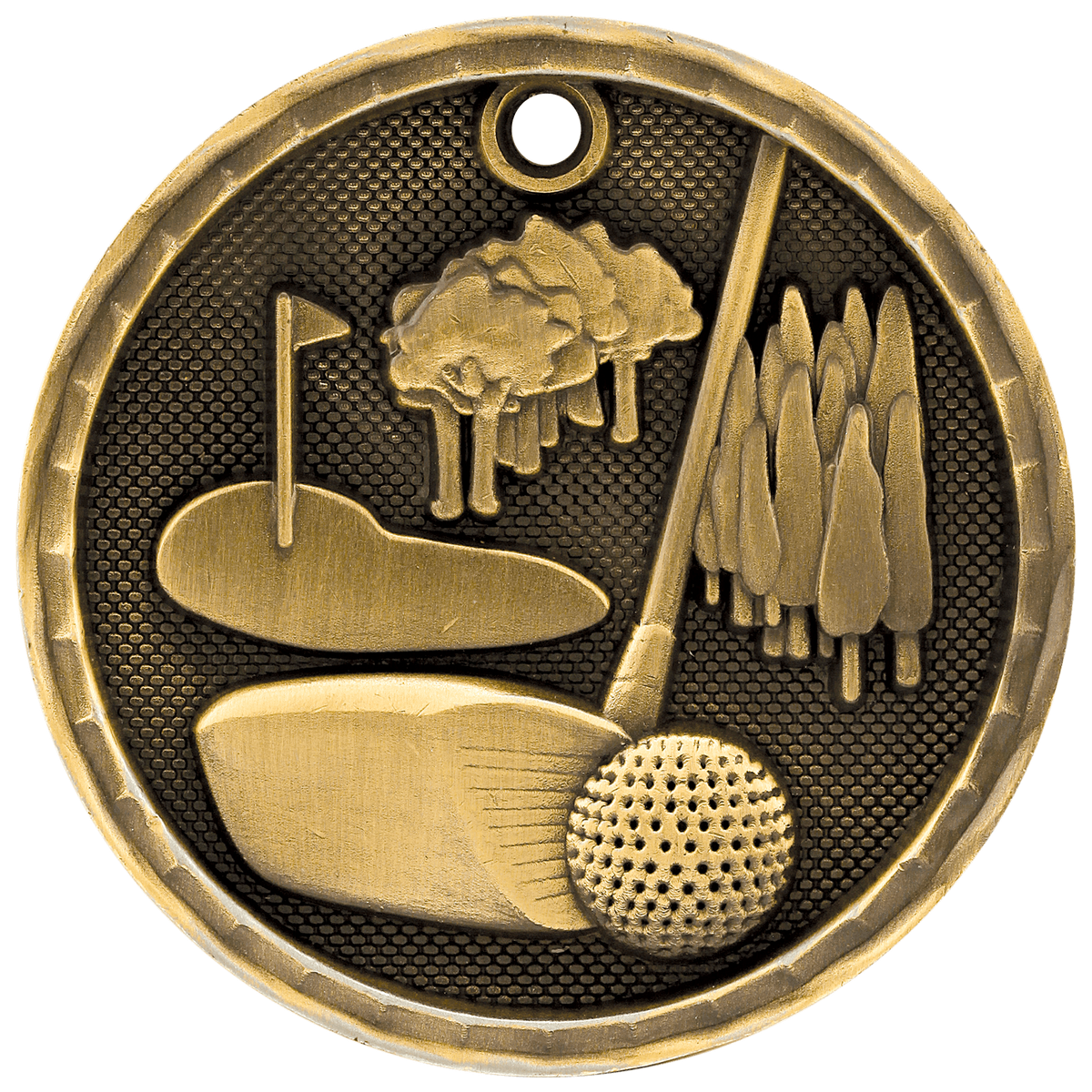 Golf 3-D Medal-Gold