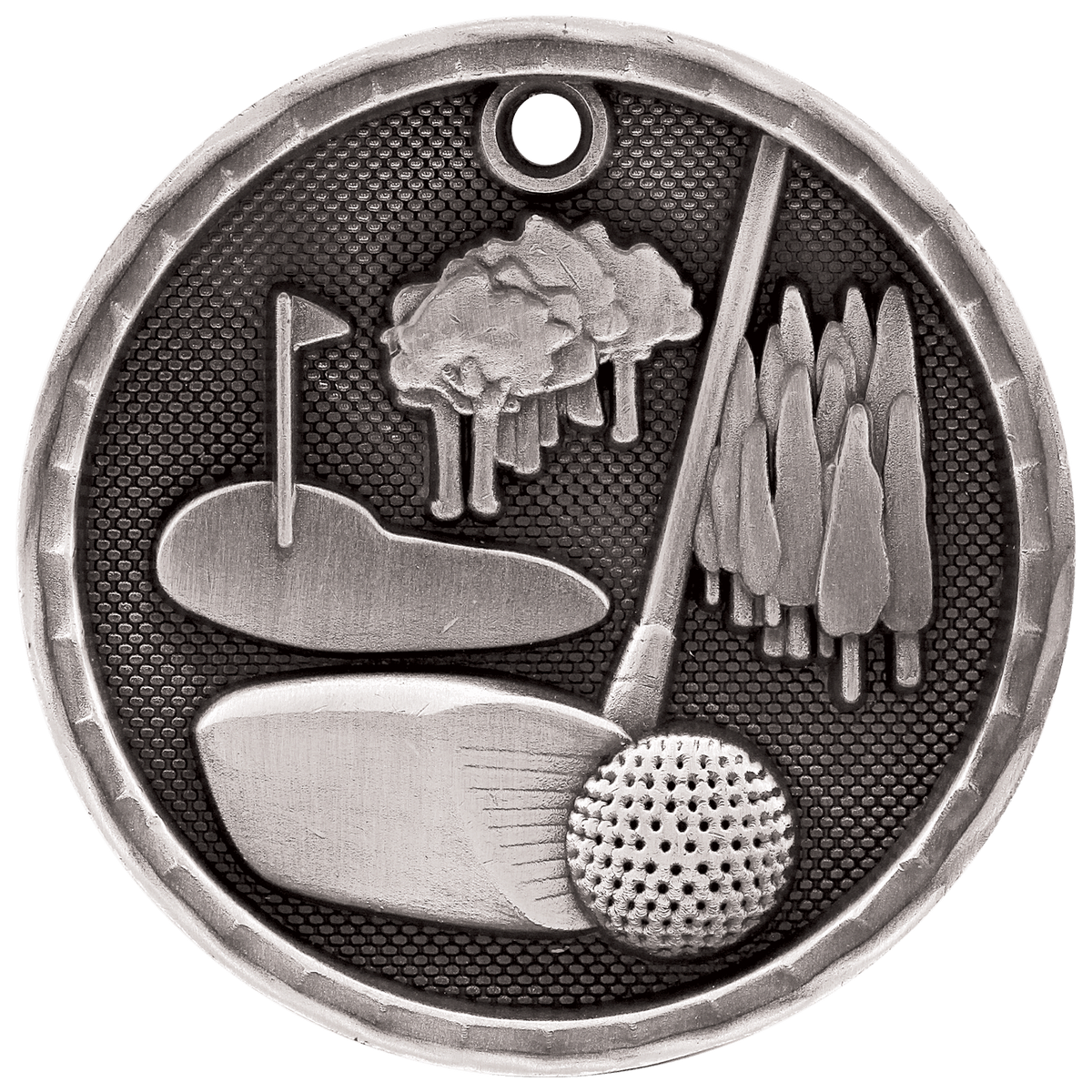Golf 3-D Medal-Silver