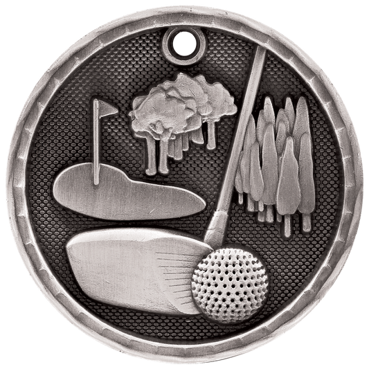Golf 3-D Medal-Silver