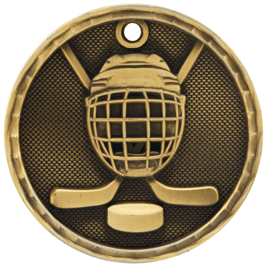 Hockey 3-D Medal-Gold