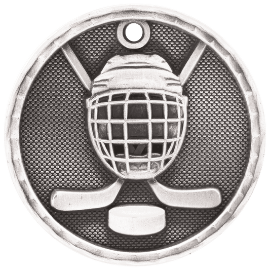 Hockey 3-D Medal-Silver