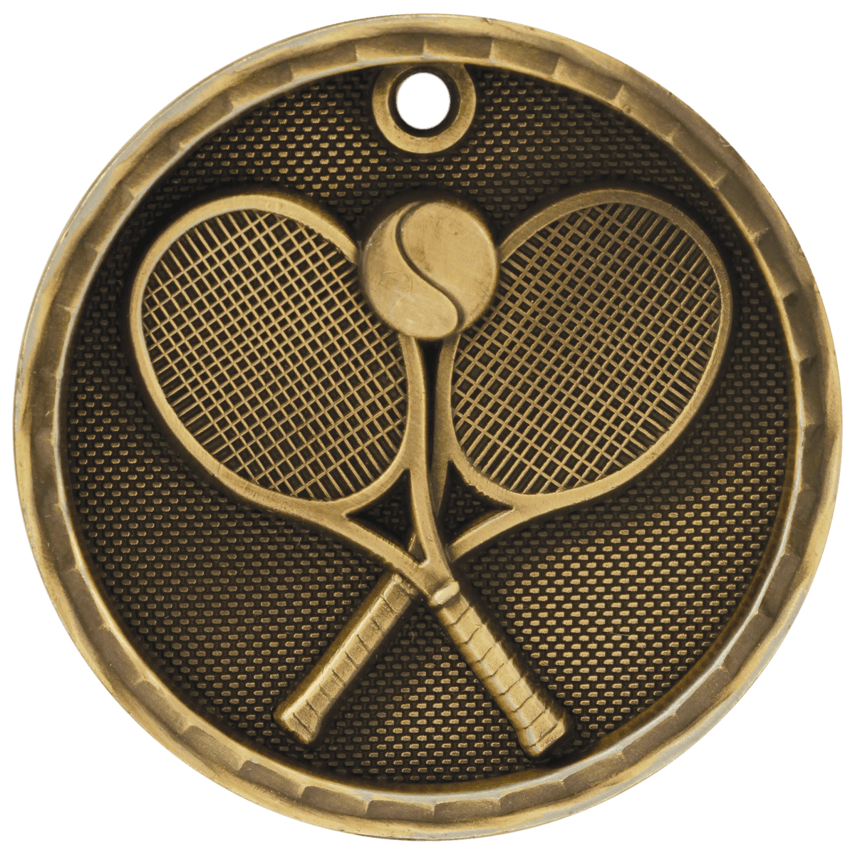 Tennis 3-D Medal-Gold