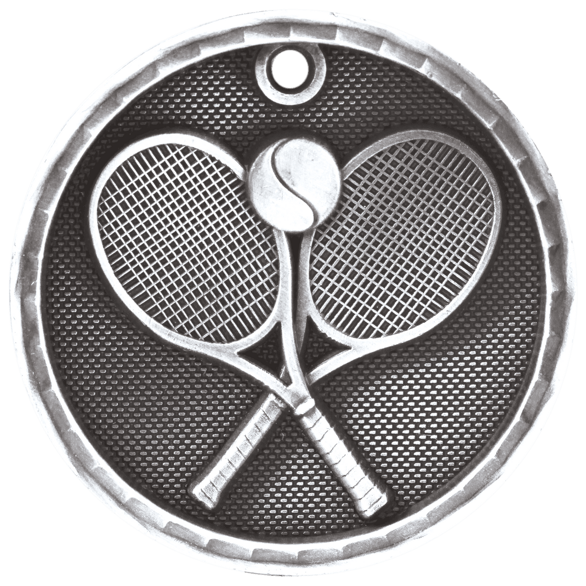 Tennis 3-D Medal-Silver