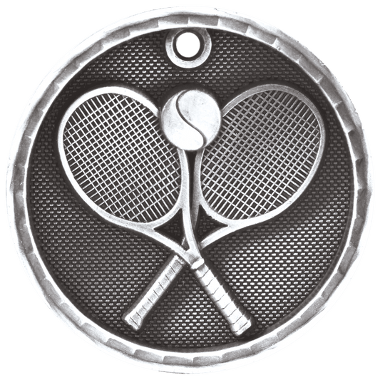 Tennis 3-D Medal-Silver