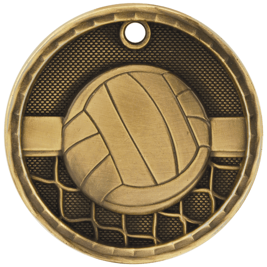 Volleyball 3-D Medal-Gold