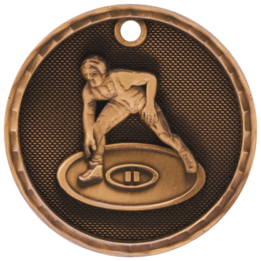 Wrestling 3-D Medal-Bronze