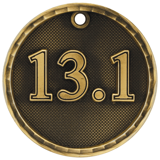 13.1 (Half marathon) 3-D Medal-Gold