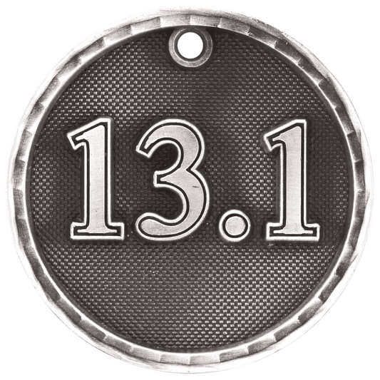 13.1 (Half marathon) 3-D Medal-Silver