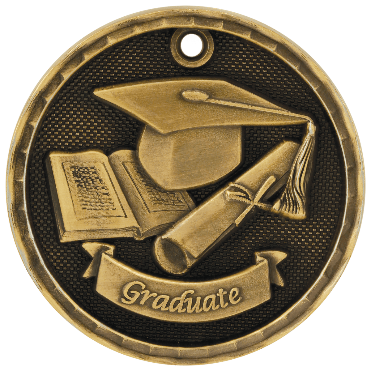 Graduate 3-D Medal-Gold
