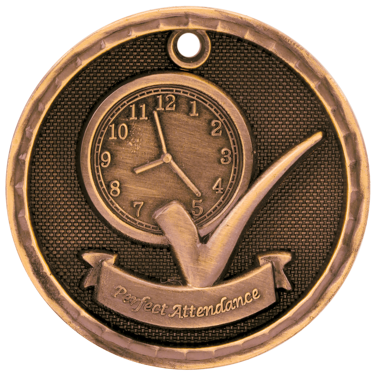 Perfect Attendance 3-D Medal-Bronze