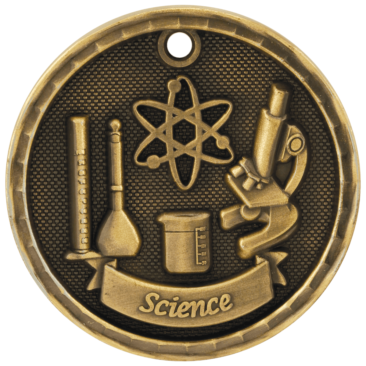 Science 3-D Medal-Gold