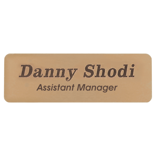 Satin Gold Brass Rectangle Name Badge