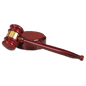 10" Rosewood Piano Finish Gavel with Brass Band & Sounding Block