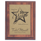 6" x 8" Elegant Cherry Finish Plaque with Light Brown Leatherette Plate