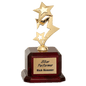 Gold Metal Rising 3-Star on Rosewood Piano Finish Base
