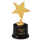 Gold Metal Rising Star on Black Plastic Base