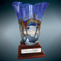 14" Art Glass Vase with Rosewood Royal Piano Finish Base