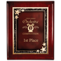 7" x 9" Premium Rosewood Finish Plaque wiht Red Starburst Plate