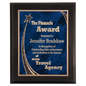 9" x 12" Premium Black Piano Finish Plaque with Blue Rising Star Plate