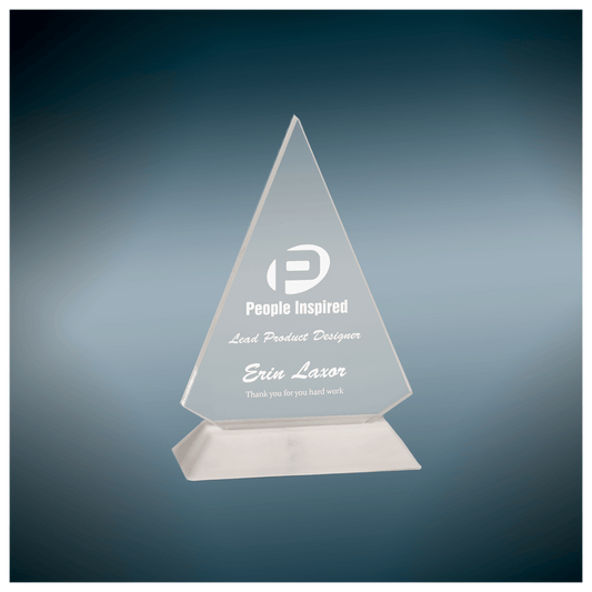 7" Clear Triangle Pop-In Acrylic with Black Base