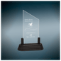 7" Clear Corners Pop-In Acrylic with Gold Pedestal Base