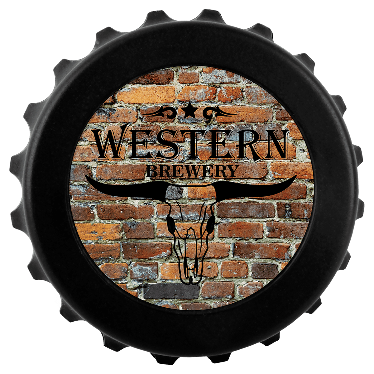 Black Magnetic Bottle-Cap Shaped Bottle Opener