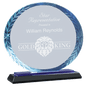 5 3/4" Oval Accent Glass on Blue & Black Base