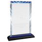 Large Rectangle Accent Glass with Blue Base