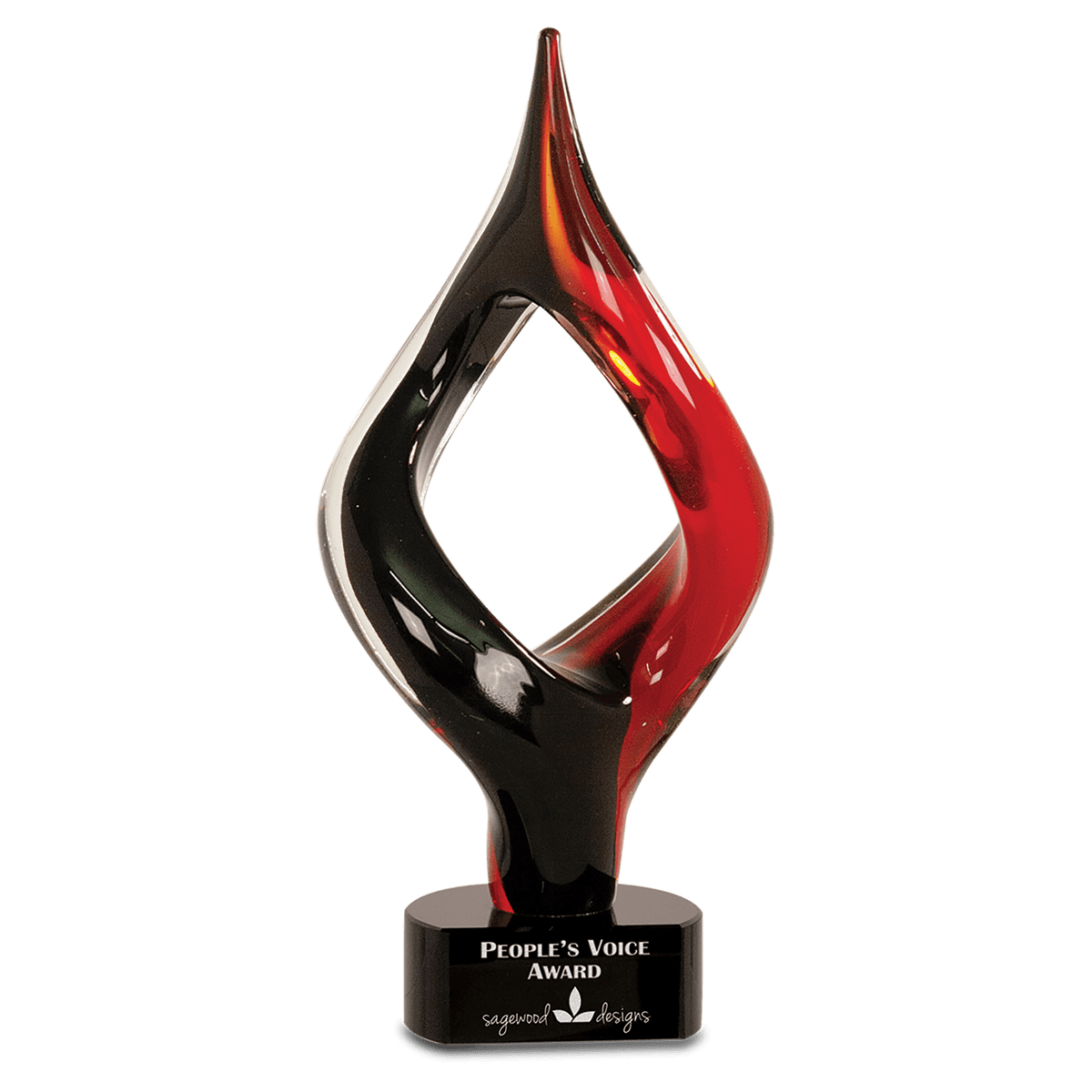 Red & Black Twist Art Glass
