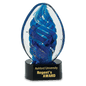 Blue Oval Swirl Art Glass