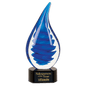 Blue Twist Raindrop Art Glass