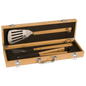 3-Piece Bamboo BBQ Set in Bamboo Case