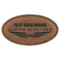 Dark Brown 3 1/4" x 1 3/4" Leatherette Oval Badge with Magnet