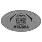 Gray 3 1/4" x 1 3/4" Leatherette Oval Badge with Magnet