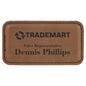 3 1/4" x 1 3/4" Dark Brown Leatherette Badge with Magnet