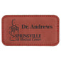 3 1/4" x 1 3/4" Rose' Leatherette Badge with Magnet
