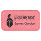 3 1/4" x 1 3/4" Pink Leatherette Badge with Magnet