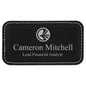 3 1/4" x 1 3/4" Black/Silver Leatherette Badge with Magnet