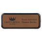 Dark Brown 3" x 1" Leatherette Round Corner Badge with Frame