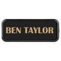 Black/Gold 3" x 1" Leatherette Round Corner Badge with Frame